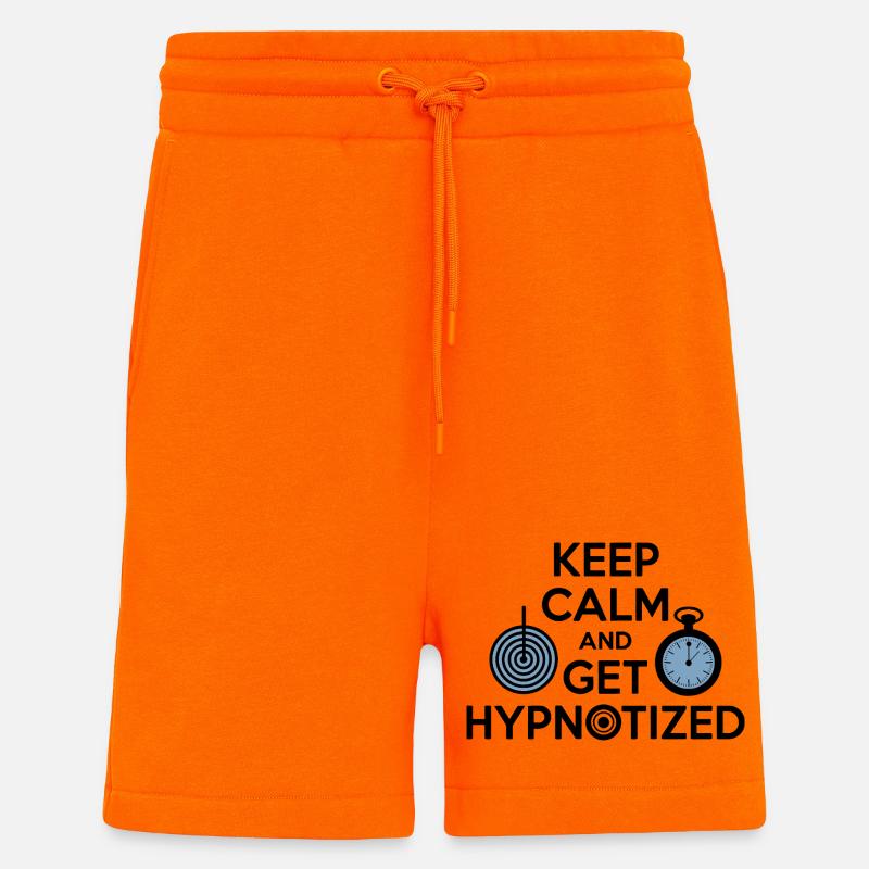 Hypnotiseur Reste calme Fais-toi hypnotiser Professionnel - Short bio décontracté fabriqué en UE - SUNSET ORANGE
