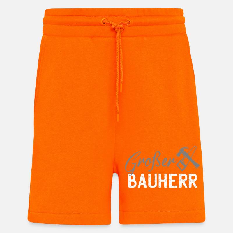 Silhouette d’outil de construction - Short bio décontracté fabriqué en UE - SUNSET ORANGE