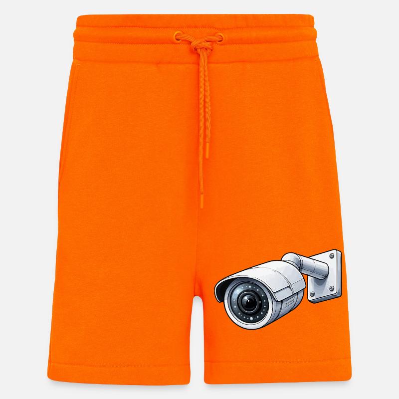 Caméra de surveillance Caméra de surveillance - Short bio décontracté fabriqué en UE - SUNSET ORANGE