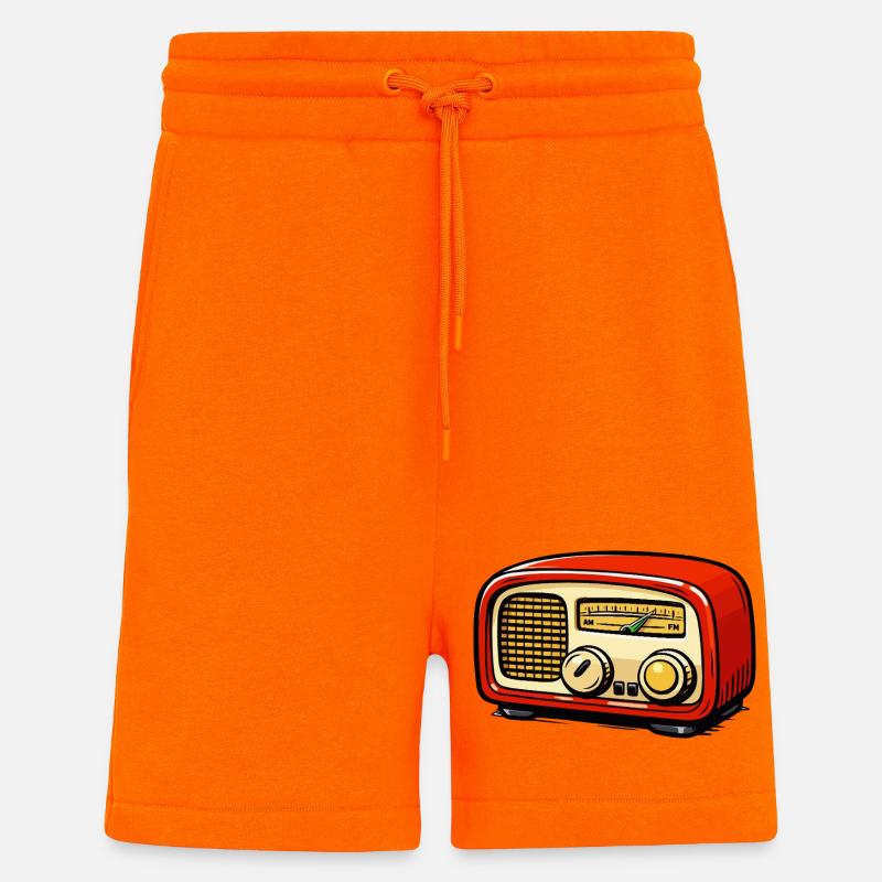 Rotes Retroradio Illustration - Shorts - made by SPREAD - SUNSET ORANGE