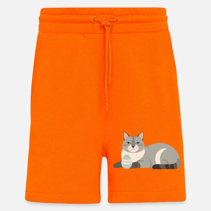 Easter Cat in Pastel Grey - Shorts - made by SPREAD - SUNSET ORANGE