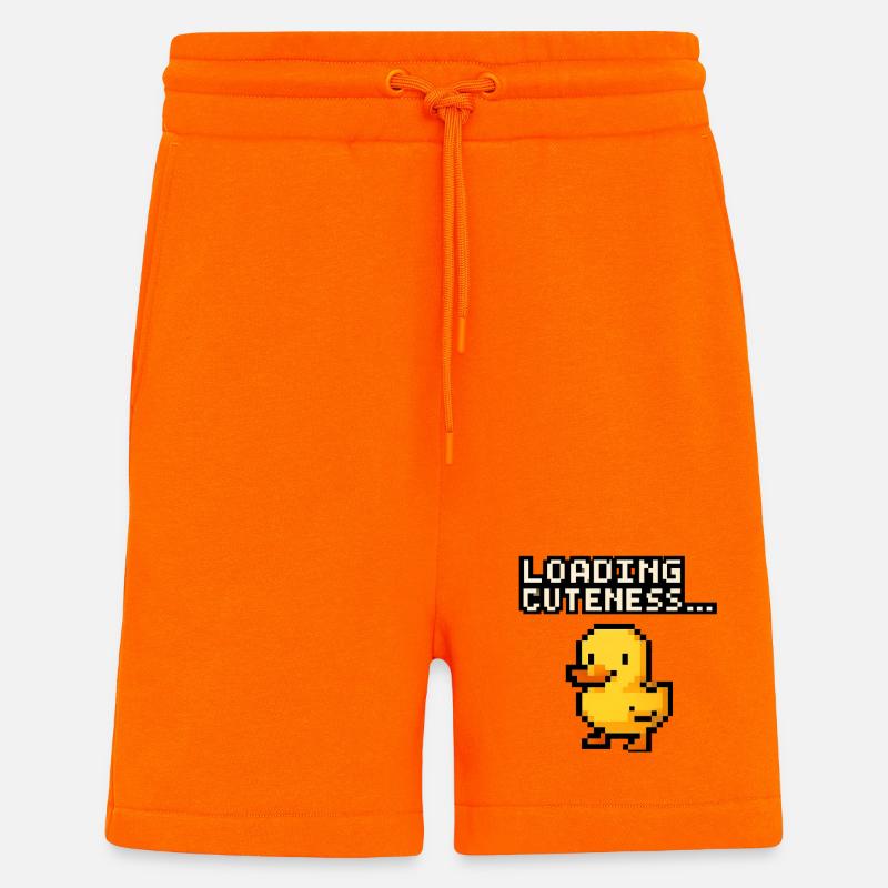pixel duck loading cuteness - Shorts - made by SPREAD - SUNSET ORANGE