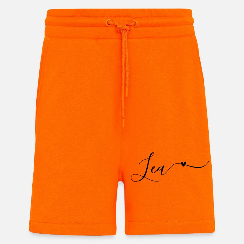 Lea Prénom Décoratif - Short bio décontracté fabriqué en UE - SUNSET ORANGE