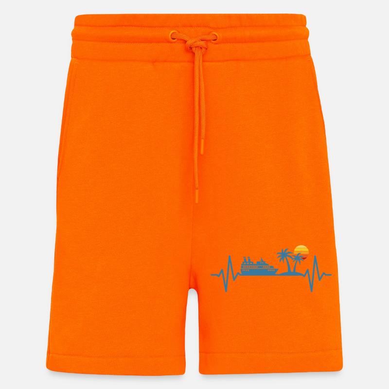 Cruise Ship Vacation Heartbeat - Shorts - made by SPREAD - SUNSET ORANGE
