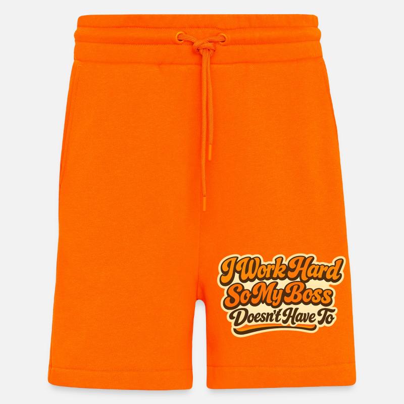 I work Hard Chef Spruch - Shorts - made by SPREAD - SUNSET ORANGE