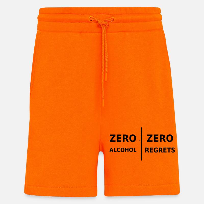 Zero Alcohol, Zero Regrets - Shorts - made by SPREAD - SUNSET ORANGE