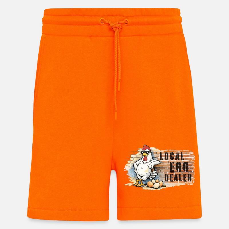 Chicken in graffiti style - Shorts - made by SPREAD - SUNSET ORANGE