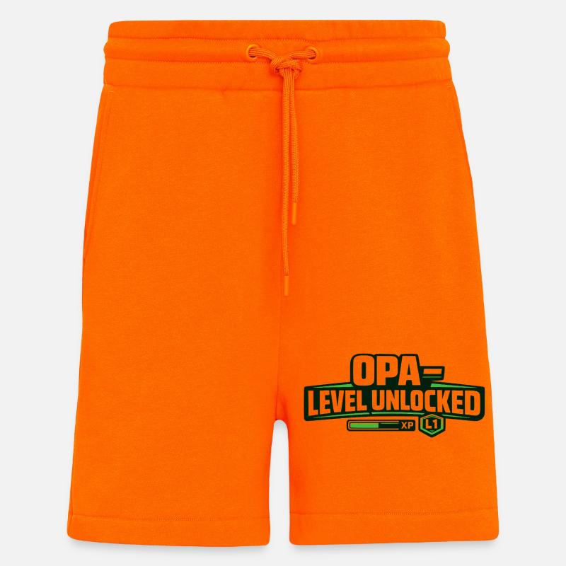 OPA Level Unlocked XP Design - Shorts - made by SPREAD - SUNSET ORANGE