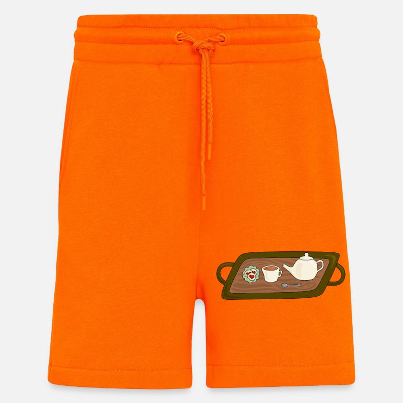 Teezeit-Tablett-Illustration - Shorts - made by SPREAD - SUNSET ORANGE