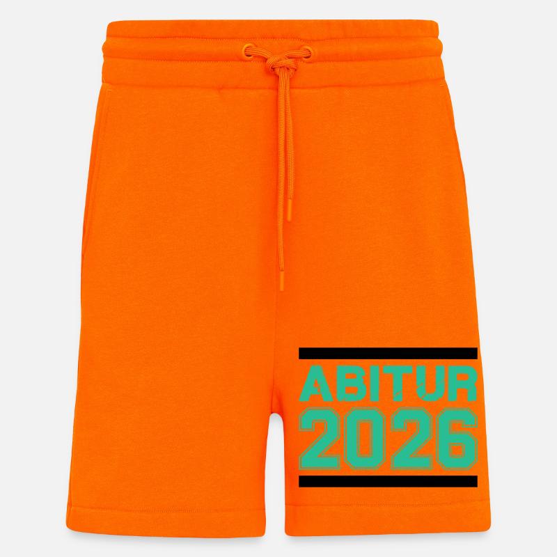 Graduation de l’Abitur 2026 – Arrivée difficile - Short bio décontracté fabriqué en UE - SUNSET ORANGE