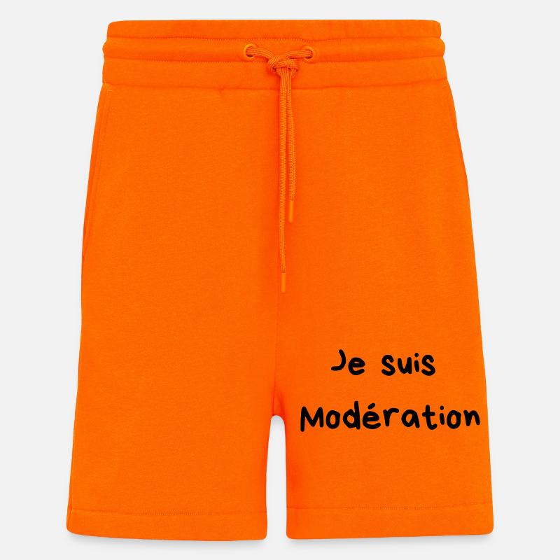 Je bois avec moderation - 2 - Short bio décontracté fabriqué en UE - SUNSET ORANGE
