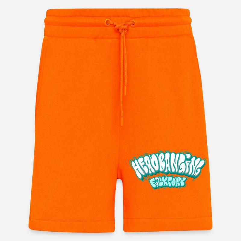 Graffiti de headbanging - Short bio décontracté fabriqué en UE - SUNSET ORANGE
