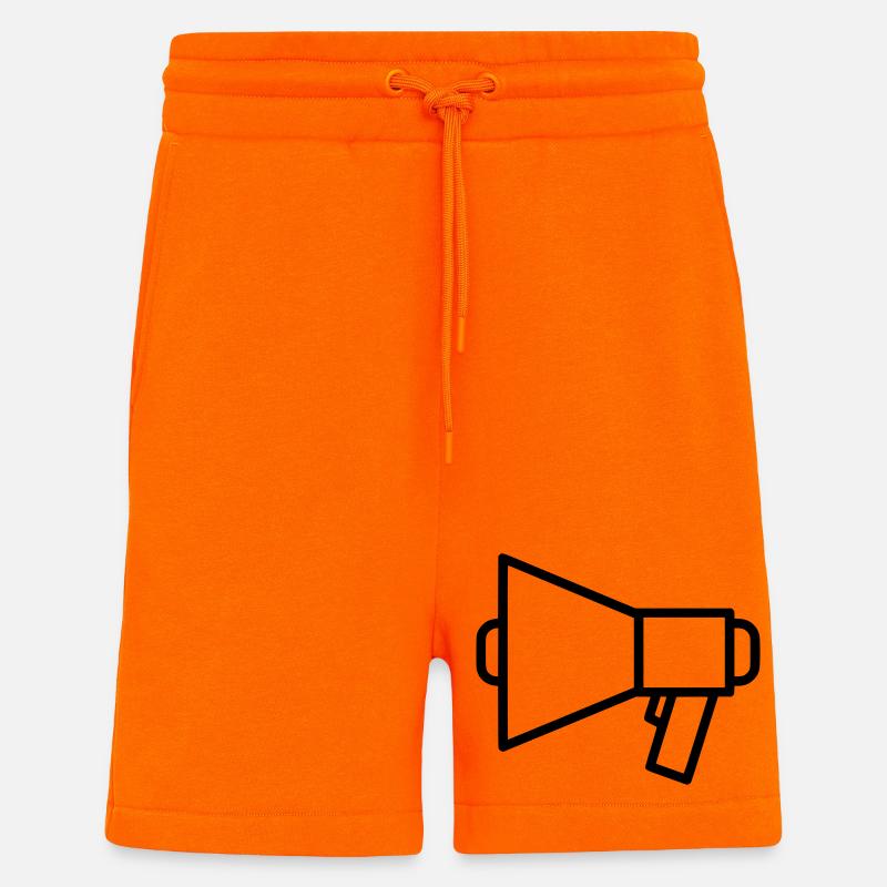 Megaphone Speaker Protest - Shorts - made by SPREAD - SUNSET ORANGE
