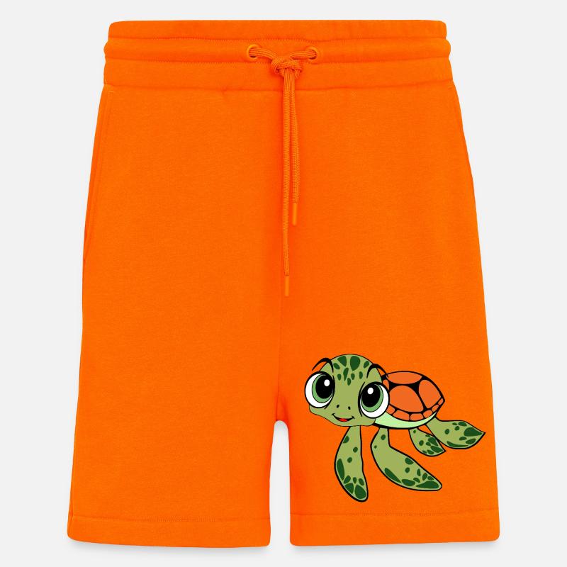 Fröhliche Schildkrötenkarikatur - Shorts - made by SPREAD - SUNSET ORANGE