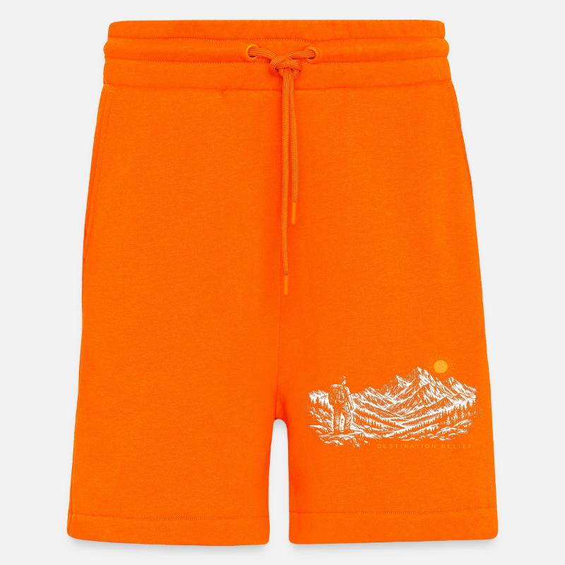 Hiker Sunrise Destination Relief Light - Shorts - made by SPREAD - SUNSET ORANGE