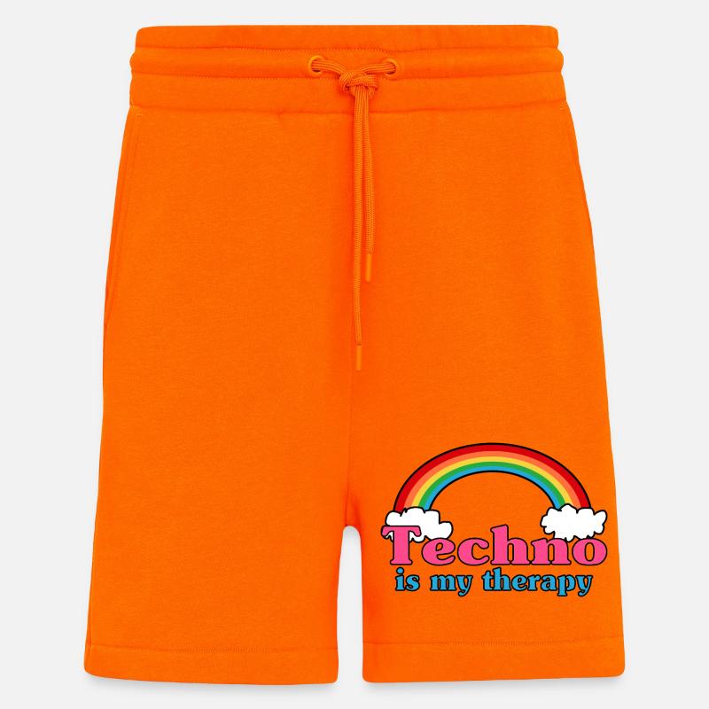 Techno Rainbow - Short bio décontracté fabriqué en UE - SUNSET ORANGE