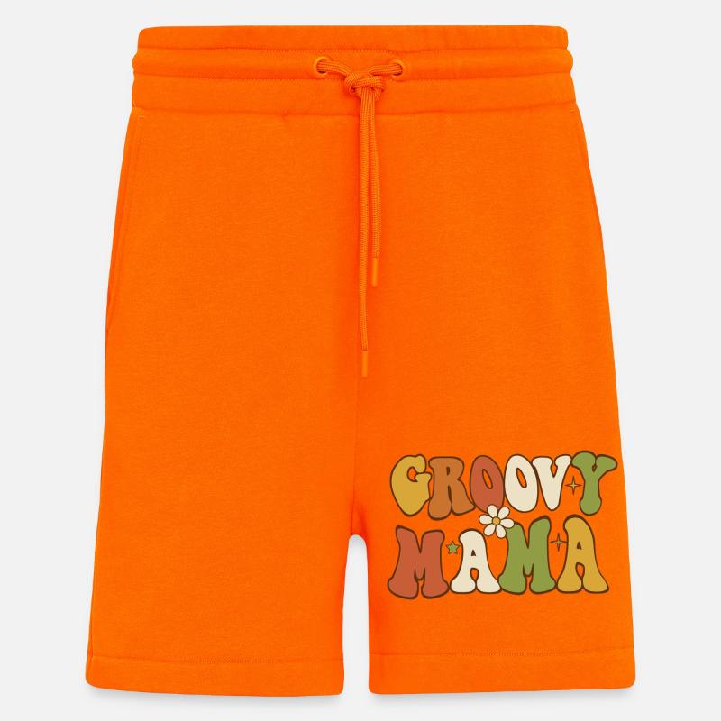 Groovy Mama Retro Blumentypografie - Shorts - made by SPREAD - SUNSET ORANGE