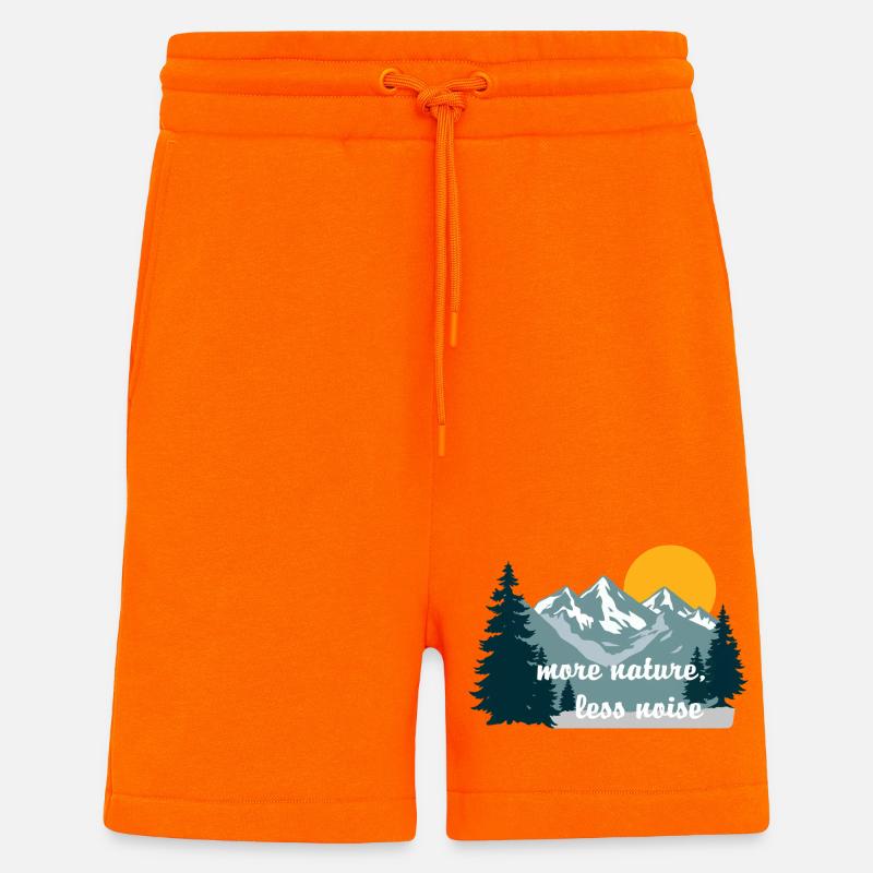 Plus de nature Moins de bruit - Short bio décontracté fabriqué en UE - SUNSET ORANGE