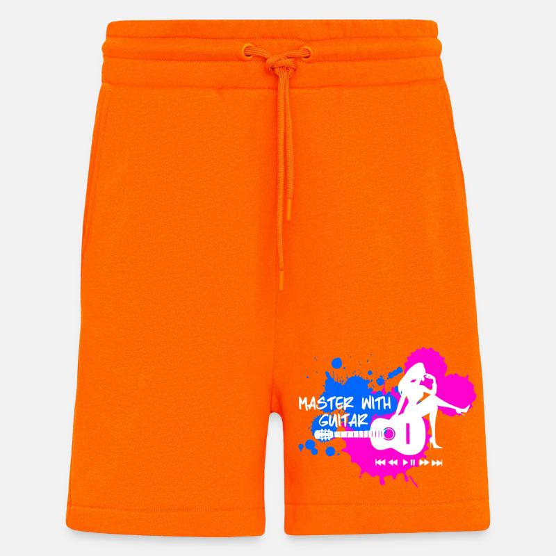 Master with guitar - Blue Pink White - Shorts - made by SPREAD - SUNSET ORANGE