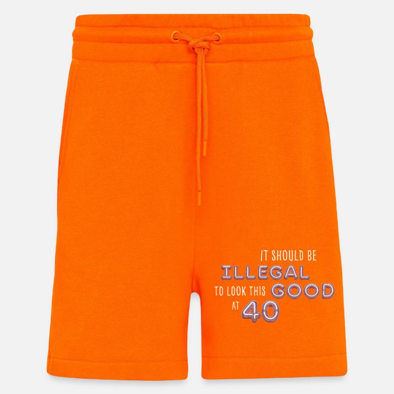 Illegal appearance with 40 neon - Shorts - made by SPREAD - SUNSET ORANGE