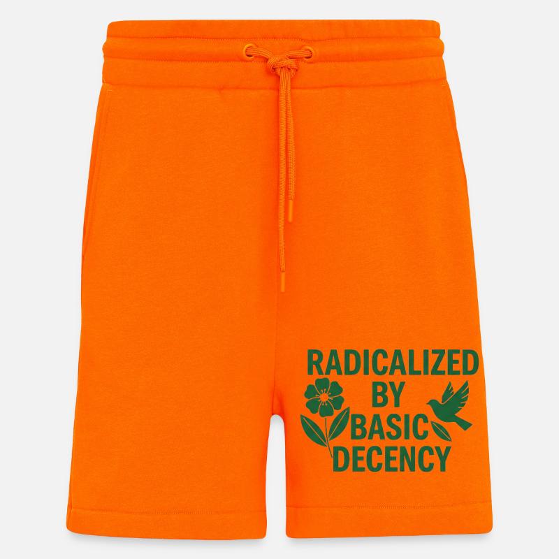 Progressive Values Basic Decency Shirt - Shorts - made by SPREAD - SUNSET ORANGE