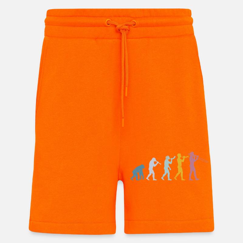 Évolution du trombone - Short bio décontracté fabriqué en UE - SUNSET ORANGE