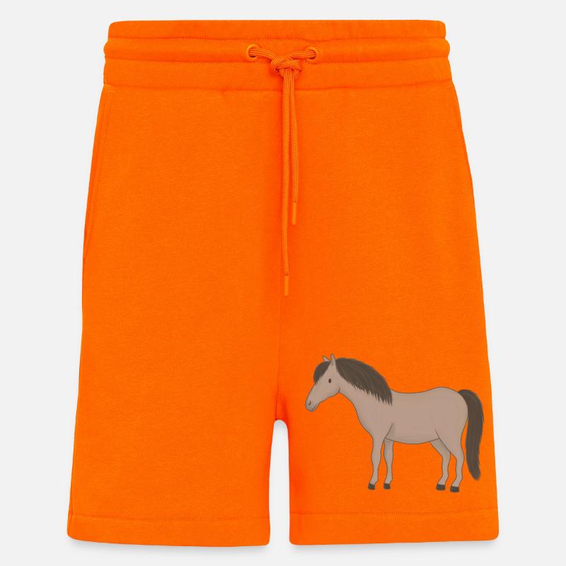 Beiges Pferd mit dunkler Mähne - Shorts - made by SPREAD - SUNSET ORANGE