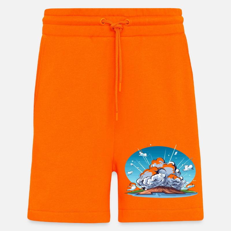 Comic Explosion im Landschaftspanorama - Shorts - made by SPREAD - SUNSET ORANGE