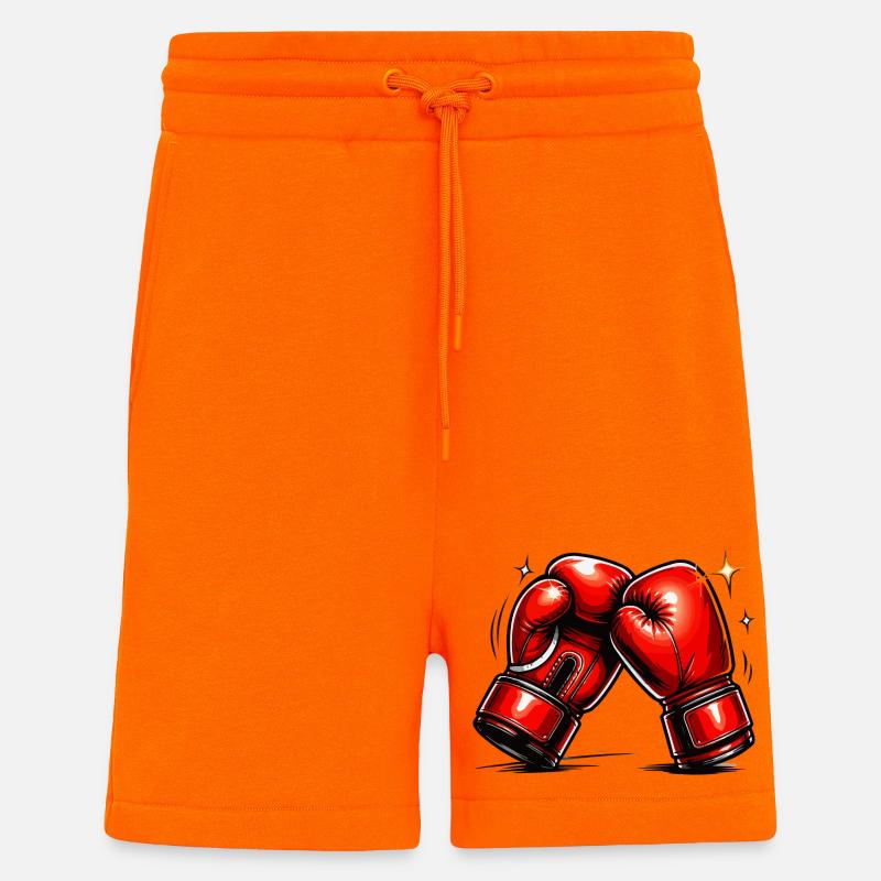 Rote Boxhandschuhe Kraft und Dynamik - Shorts - made by SPREAD - SUNSET ORANGE