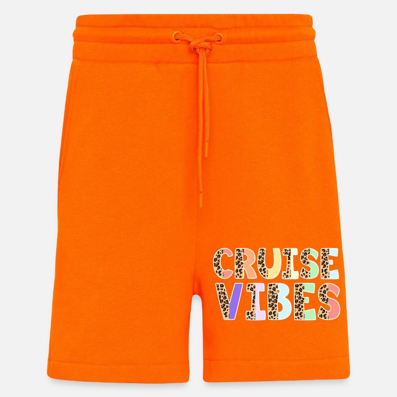 Croisière en bateau de croisière - Short bio décontracté fabriqué en UE - SUNSET ORANGE