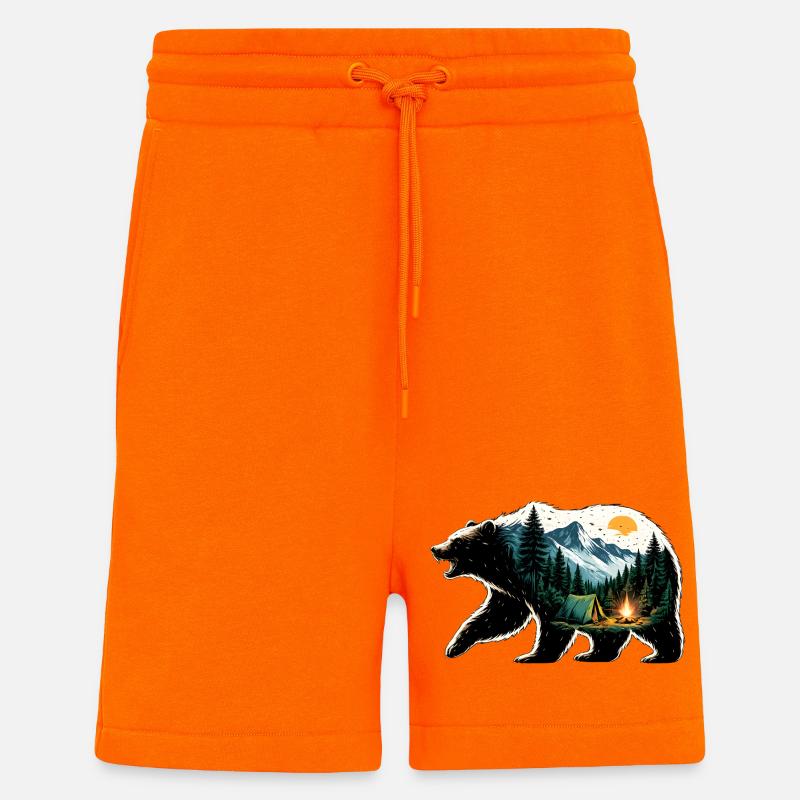 Bären-Abenteuer: Bergcamping - Shorts - made by SPREAD - SUNSET ORANGE