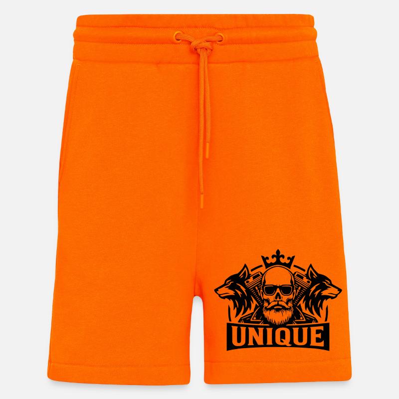 Unique Skull Wolf Biker Design - Shorts - made by SPREAD - SUNSET ORANGE