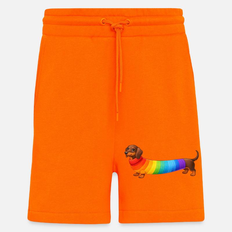 Dackel mit Regenbogen Pullover  - Shorts - made by SPREAD - SUNSET ORANGE