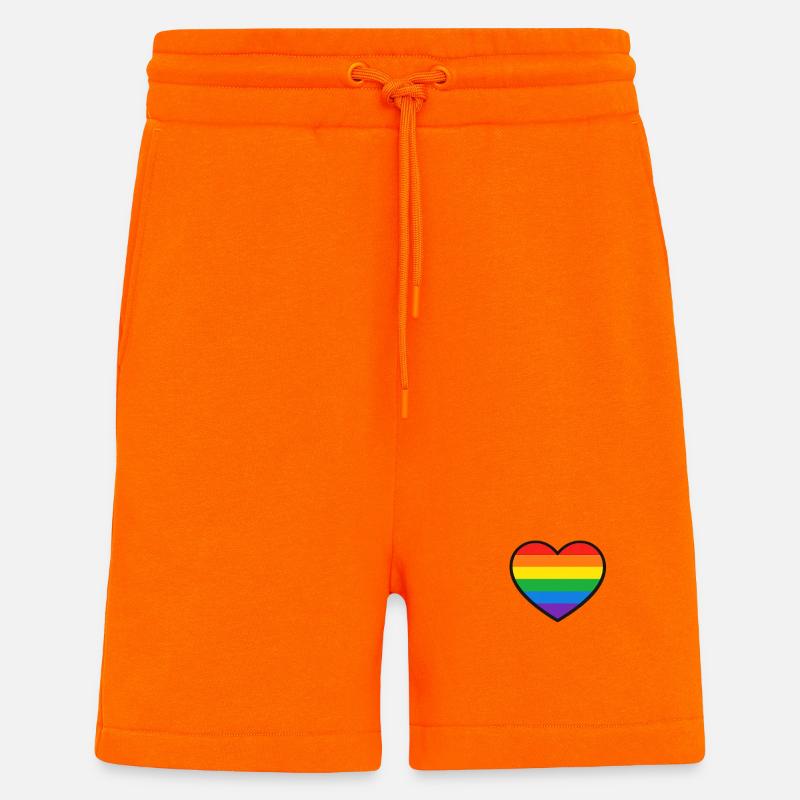Herz mit Pride-Regenbogenstreifen - Shorts - made by SPREAD - SUNSET ORANGE