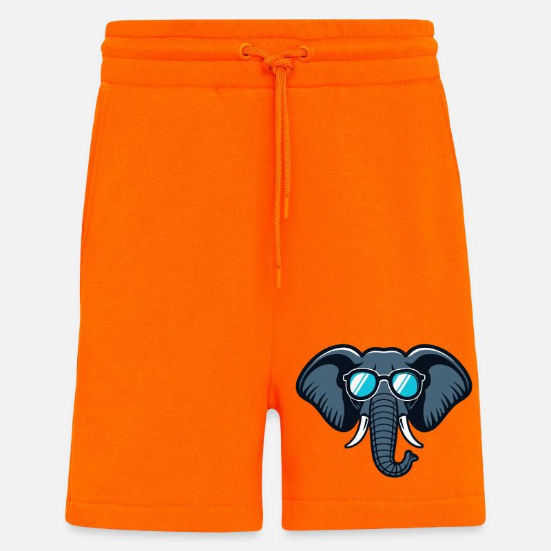 Elefanten-Retro-Brille - Shorts - made by SPREAD - SUNSET ORANGE