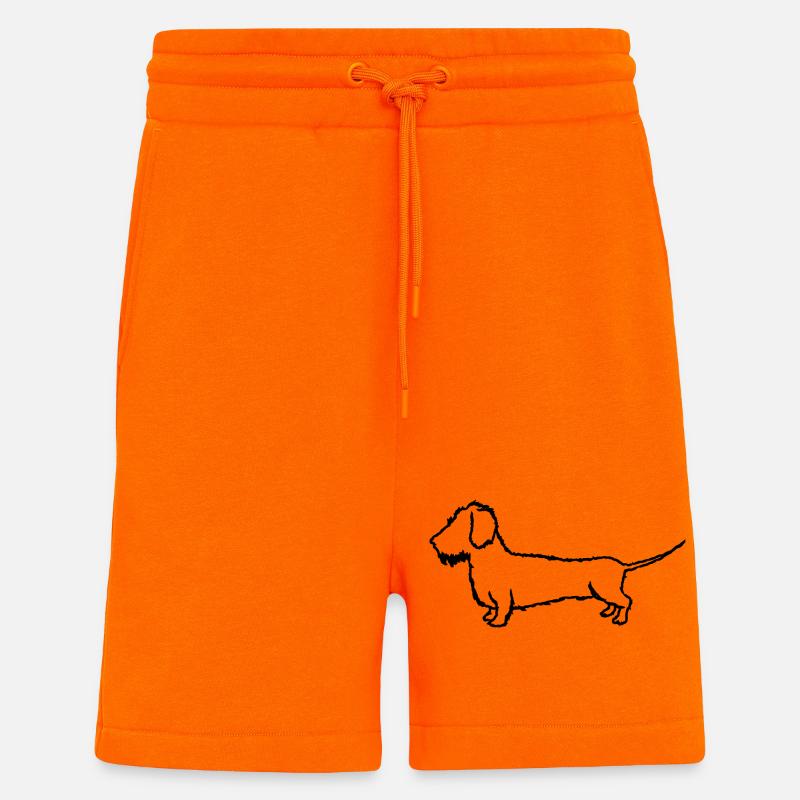 Dackel Rauhaardeckel Hundehalter - Shorts - made by SPREAD - SUNSET ORANGE