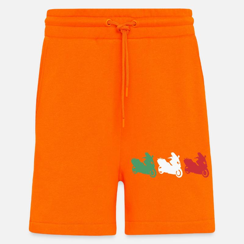 Italy Scooter Motorcycle - Shorts - made by SPREAD - SUNSET ORANGE