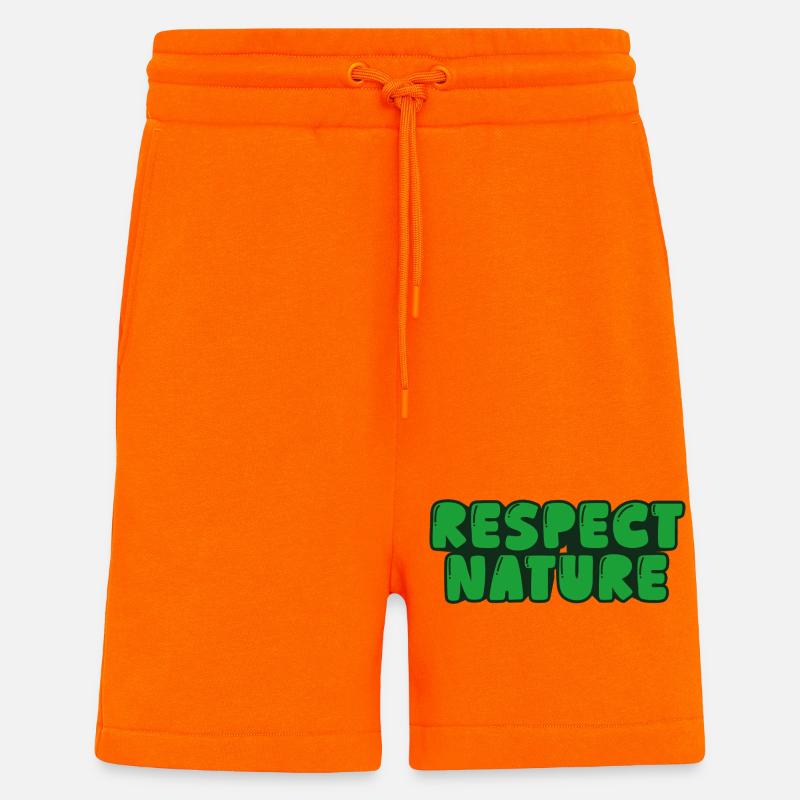 Respecter la nature - Short bio décontracté fabriqué en UE - SUNSET ORANGE