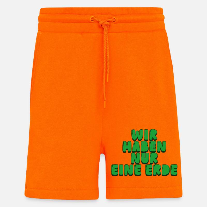 Nous n’avons qu’une seule Terre - Short bio décontracté fabriqué en UE - SUNSET ORANGE
