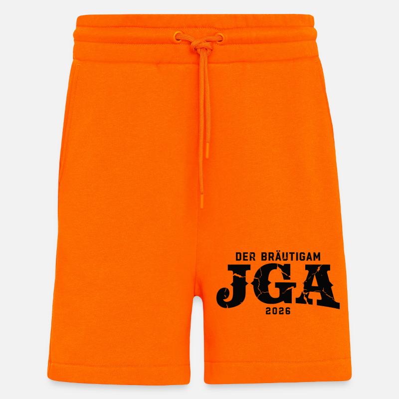 Der Bräutigam JGA 2026 Junggesellenabschied - Shorts - made by SPREAD - SUNSET ORANGE