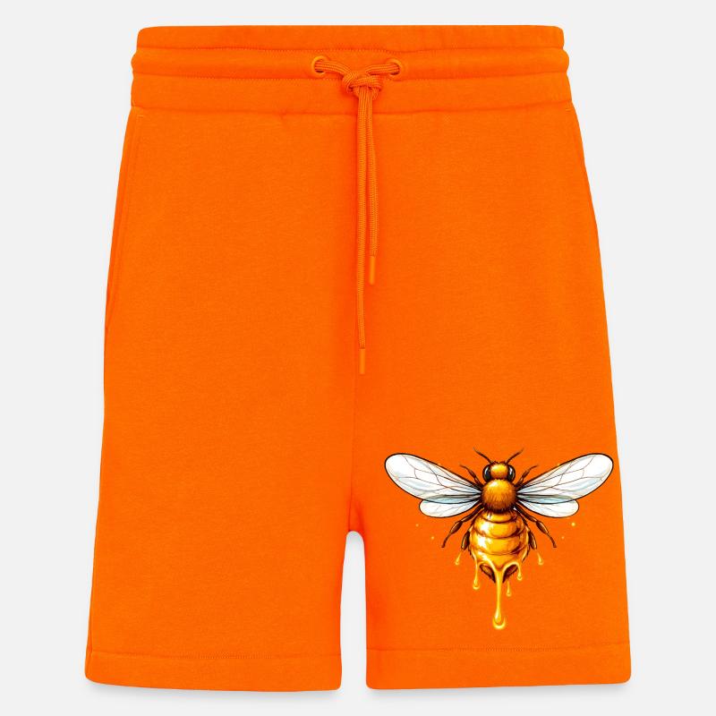 Honigbienen Motiv mit tropfendem Honig - Shorts - made by SPREAD - SUNSET ORANGE