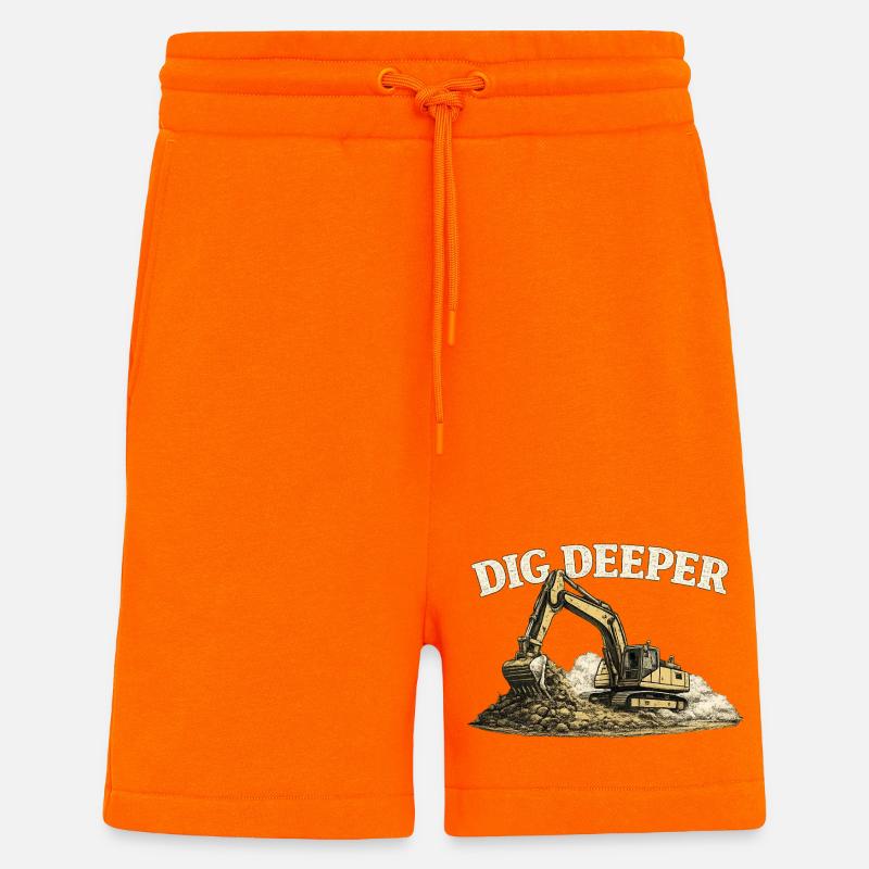 Dig Deeper Bagger Baustelle Baumaschine - Shorts - made by SPREAD - SUNSET ORANGE