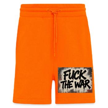 F**K THE WAR - Shorts - made by SPREAD - SUNSET ORANGE - Front
