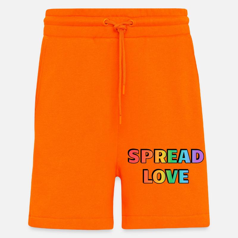 Typographie arc-en-ciel Spread Love - Short bio décontracté fabriqué en UE - SUNSET ORANGE
