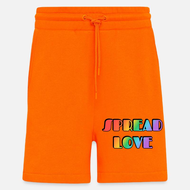 Spread Love Rainbow Typography - Shorts - made by SPREAD - SUNSET ORANGE