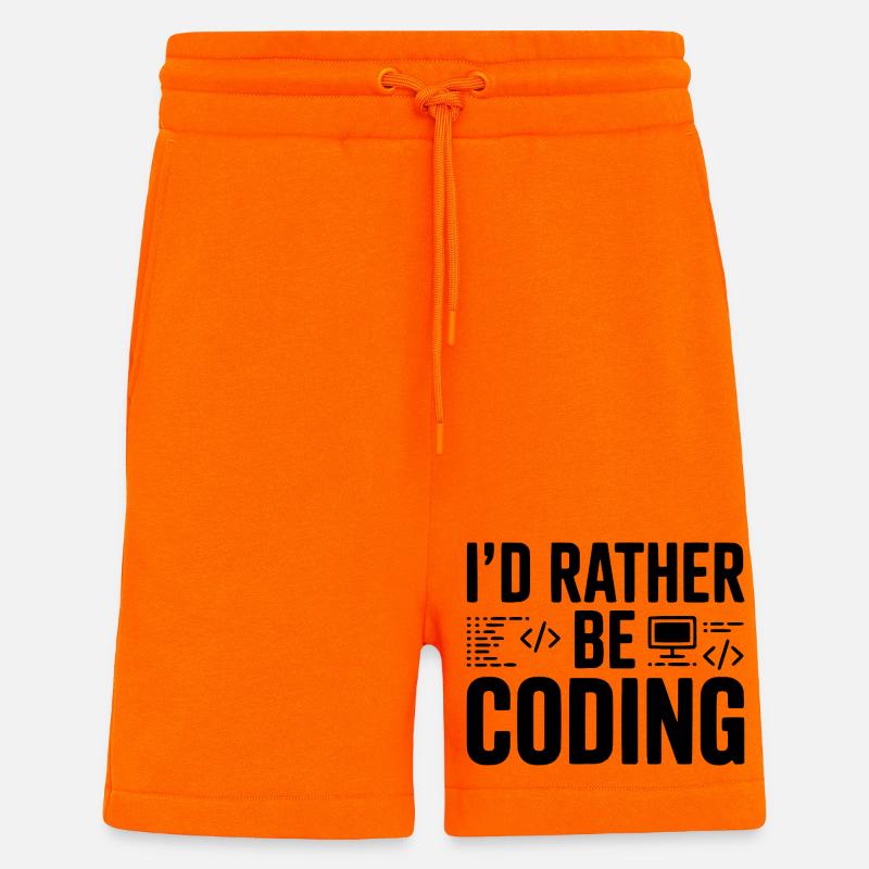 Je préfère coder - Short bio décontracté fabriqué en UE - SUNSET ORANGE