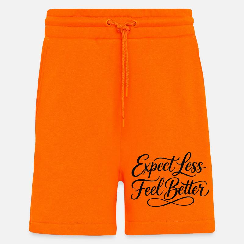 Sarcasm – Expect less, feel better – Lu - Shorts - made by SPREAD - SUNSET ORANGE