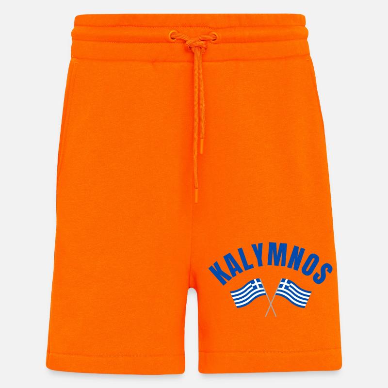 Kalymnos Griechische Flaggen - Shorts - made by SPREAD - SUNSET ORANGE