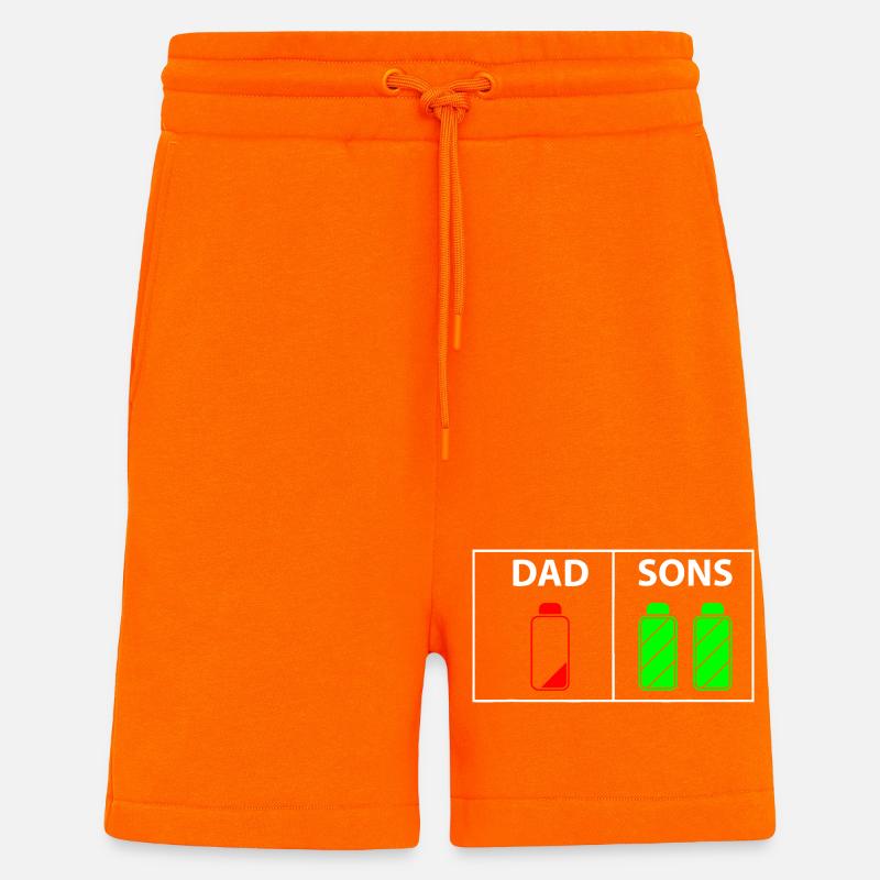 Dad vs Sons Neon Bottles - Shorts - made by SPREAD - SUNSET ORANGE