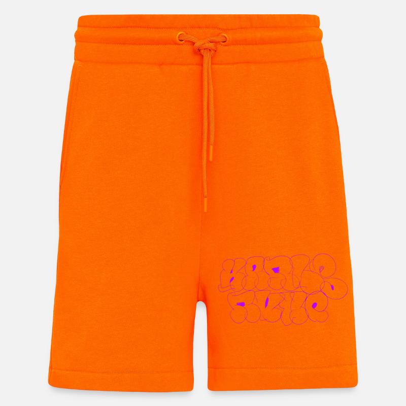 Graffiti violet de Karlsruhe Vomissement - Short bio décontracté fabriqué en UE - SUNSET ORANGE